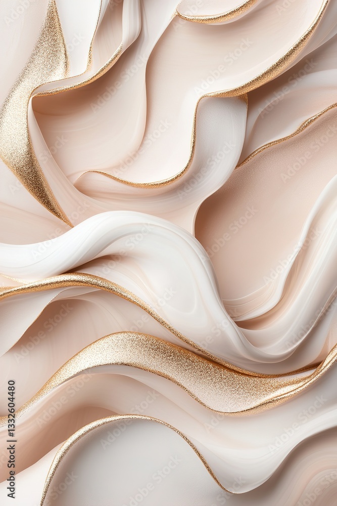 Aufkleber flowing patterns of soft ink swirls in beige and metallic gold merge seamlessly into a neutral backd