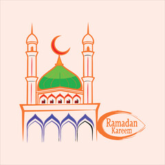 Digital Illustration of Islamic Mosque