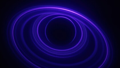 Surreal Cosmic Action: Glowing Planetary Ring System in Deep Navy and Soft Purple Reflections