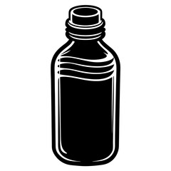 water bottle black silhouette vector, Simple silhouette Design vector icon with white background.