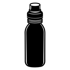 water bottle black silhouette vector, Simple silhouette Design vector icon with white background.
