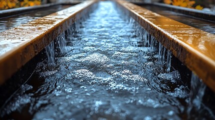 Water flowing in park channels