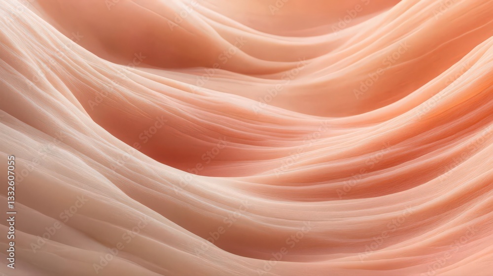 Aufkleber abstract peach and cream fabric texture with soft waves