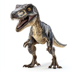 Fototapeta premium Photo of Dinosaur Velociraptor isolated on white background