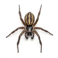 Photo of Egenaria domestica spider isolated on white background