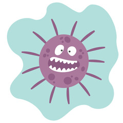  Angry virus cartoon illustration