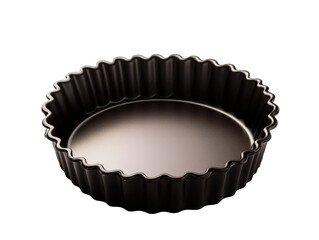 Isolated Black Non-Stick Quiche Pan for Gourmet Baking