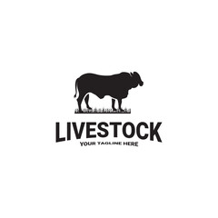 Vector livestock logo design. Cattle, Goat, Chicken livestock logo template