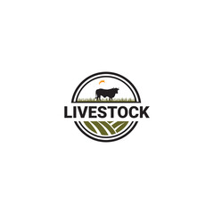 Vector livestock logo design. Cattle, Goat, Chicken livestock logo template