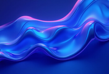 Abstract Blue Flowing Wave Design