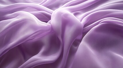 Obraz premium Lavender textile background showing soft flowing folds of lightweight sheer fabric. 