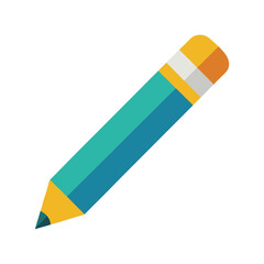 Vector illustration of a colored pencil and pencil with art and school tools