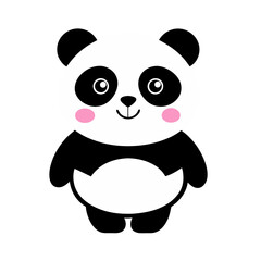 Cute baby panda cartoon illustration with bamboo in a fun and playful design