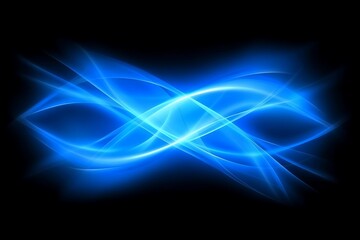 Obraz premium An abstract image of blue lines flowing across black background