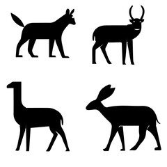 Flat design animal silhouette set 02