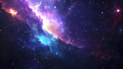 Obraz premium Cosmic Nebula Vibrant Colors and Celestial Wonders in Deep Space