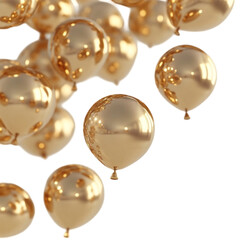 Golden Balloons Floating Joyful Celebration Festive Delight