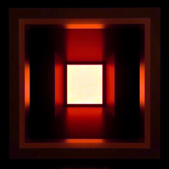 abstract geometric structure with an open rectangular portal, symbolizing opportunity, innovation, and modern design in visual creativity.