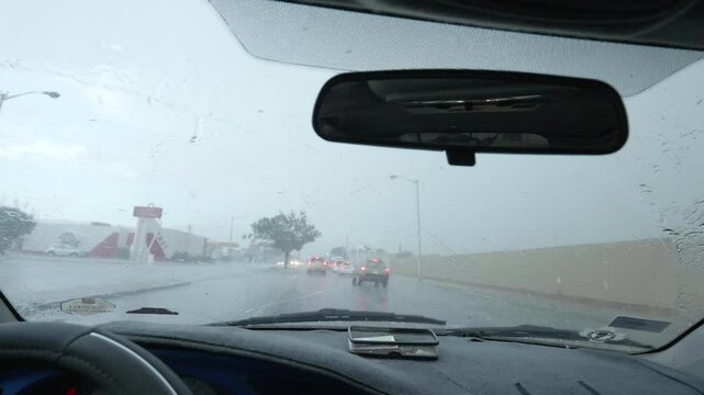 Slow Motion Hailing on a Car