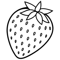 Modern Strawberry Line Drawing Vector