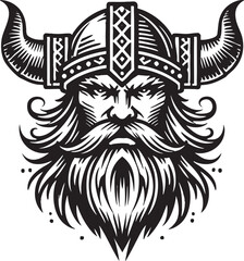 Viking Warrior Black Vector Outline