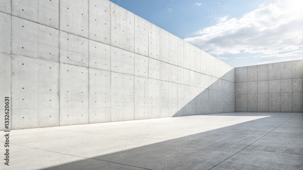 Poster modern minimalist architectural space with clean concrete walls open air environment abstract visual
