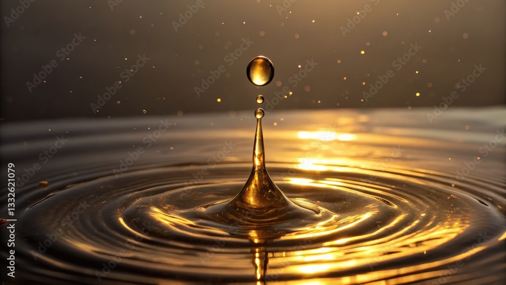 Poster captivating water droplet action nature high-definition image serene environment close-up view surre