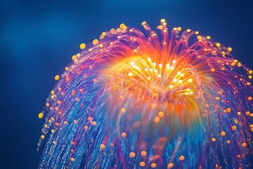 Magical Golden Fireworks Night Glow Design