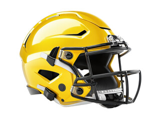 Isolated Yellow Football Helmet with Black Details