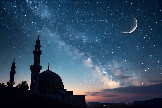 An icon of a glowing night representing Laylatul Qadr.