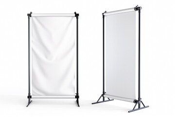 two blanks banners empty displays isolated on white