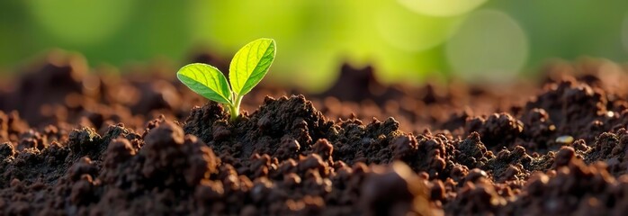 A banner with a small spring sprout that appeared from the ground.