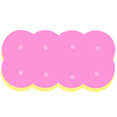 sticker label title banner biscuits pink yellow biscuits 