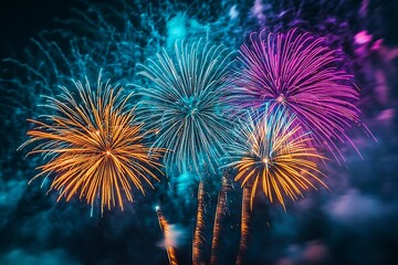 Majestic Fireworks Night Background1