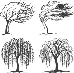 Fototapeta premium set of trees vector
