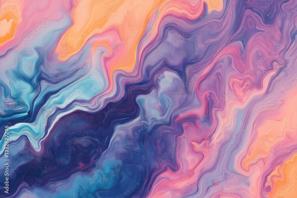 Aufkleber digital color liquid marble abstract canvas texture background