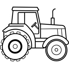Modern Tractor Line Art Vector