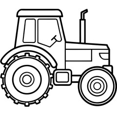Modern Tractor Line Art Vector