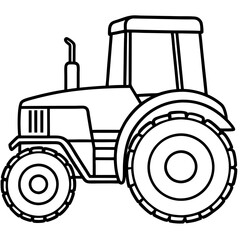 Modern Tractor Line Art Vector