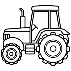 Modern Tractor Line Art Vector