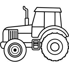Modern Tractor Line Art Vector