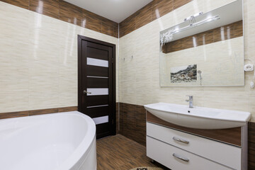 modern bathroom room with toilet and washing machine