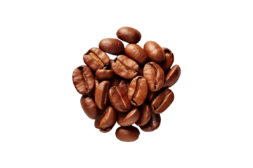 Close-up of roasted coffee beans arranged artistically on a gray background, highlighting rich textures and warm tones, ideal for coffee-related design projects.