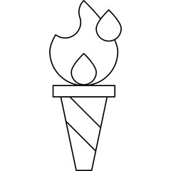 Torch icon single vector illustration