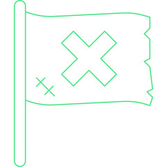 Obraz premium Pirate Flag I icon single vector illustration