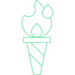 Torch icon single vector illustration