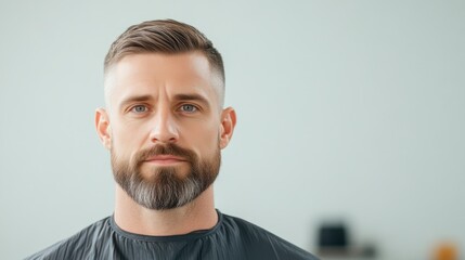 Stylish man getting fade haircut at barber shop