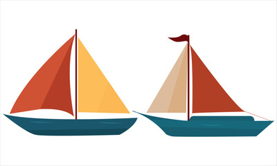sailboat vector set 