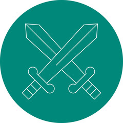 Swords icon single vector illustration