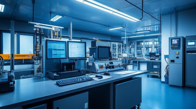 In a modern facility, workers at a quality control station assess the purity of rare metal samples using advanced testing equipment and software, ensuring strict standards